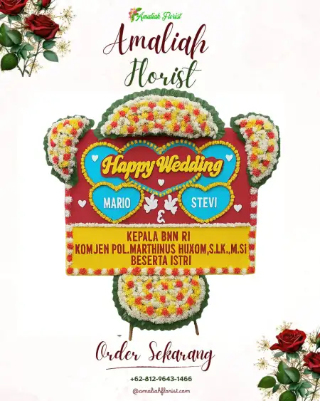 Papan Bunga Pernikahan Teluklada
